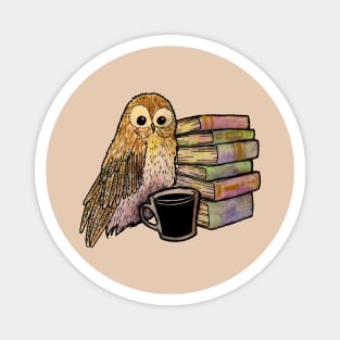 Coffee, books and owl Magnet